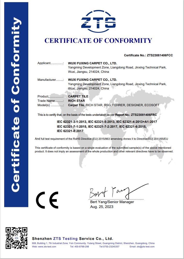 CE certification - Carpet